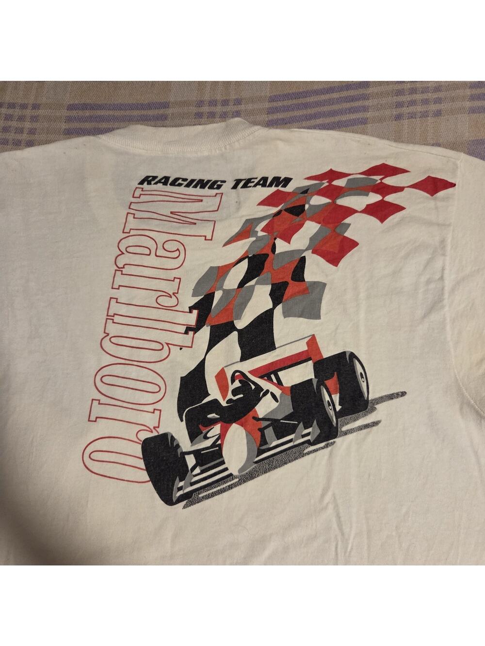 Vintage Marlboro Racing Team USA Made Pocket T Shirt Graphic 90s Single Stitch